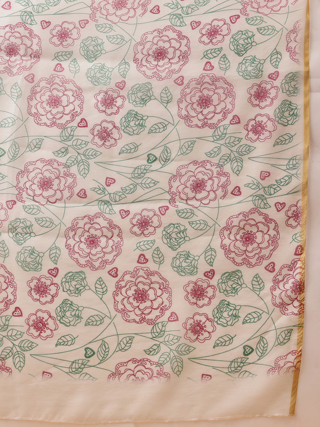 Floral Printed Kalamkari Chanderi Saree