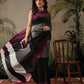 Women's Soft Silk Uppada Woven Black Saree
