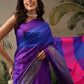 Women's Soft Silk Uppada Woven Blue Saree