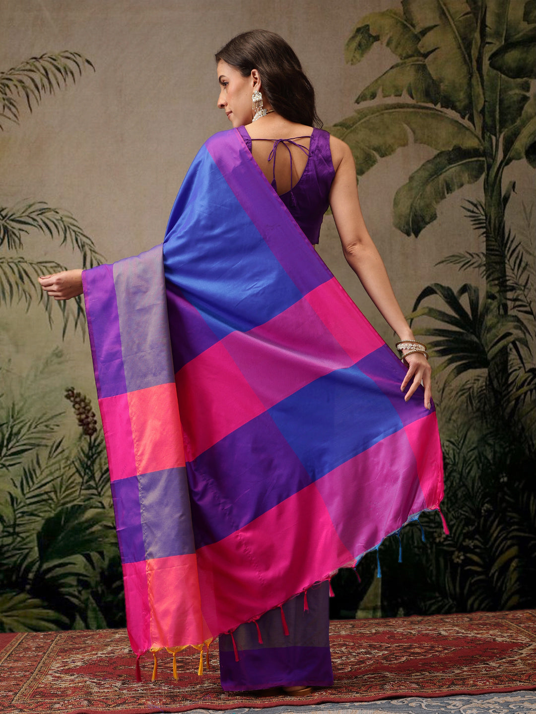 Women's Soft Silk Uppada Woven Blue Saree