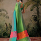 Women's Soft Silk Uppada Woven Green Saree