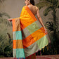 Women's Soft Silk Uppada Woven Orange Saree