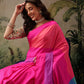Women's Soft Silk Uppada Woven Pink Saree
