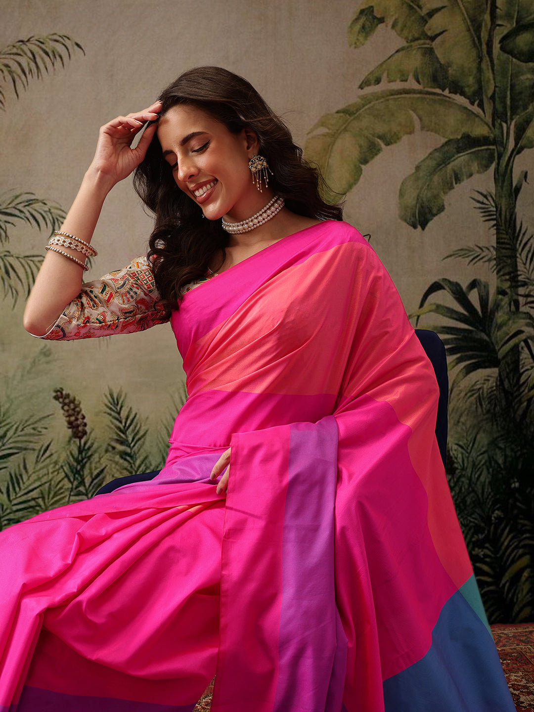 Women's Soft Silk Uppada Woven Pink Saree