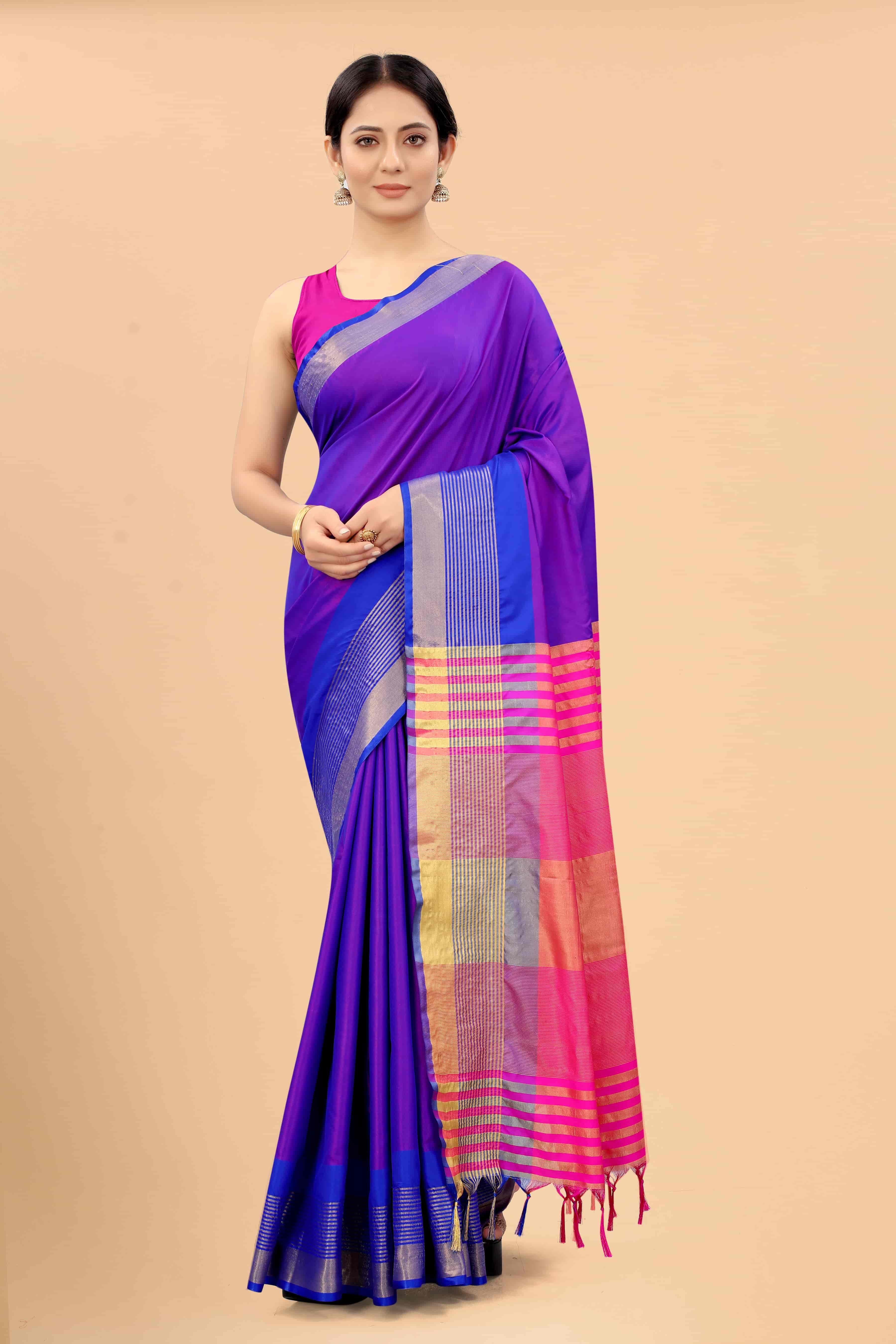 Women's Pattu Art Silk Woven Saree With Unstitched Blouse Piece