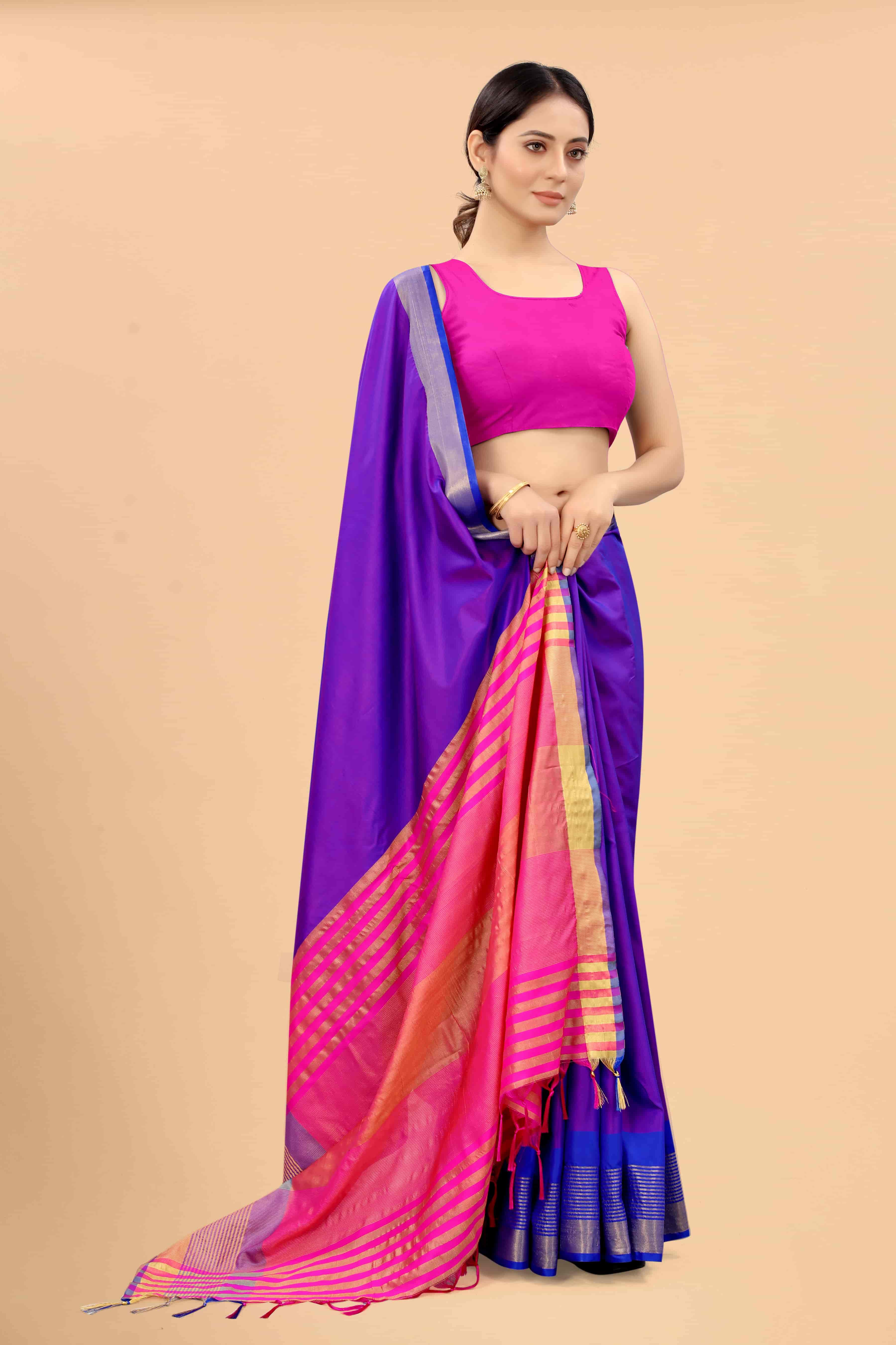 Women's Pattu Art Silk Woven Saree With Unstitched Blouse Piece