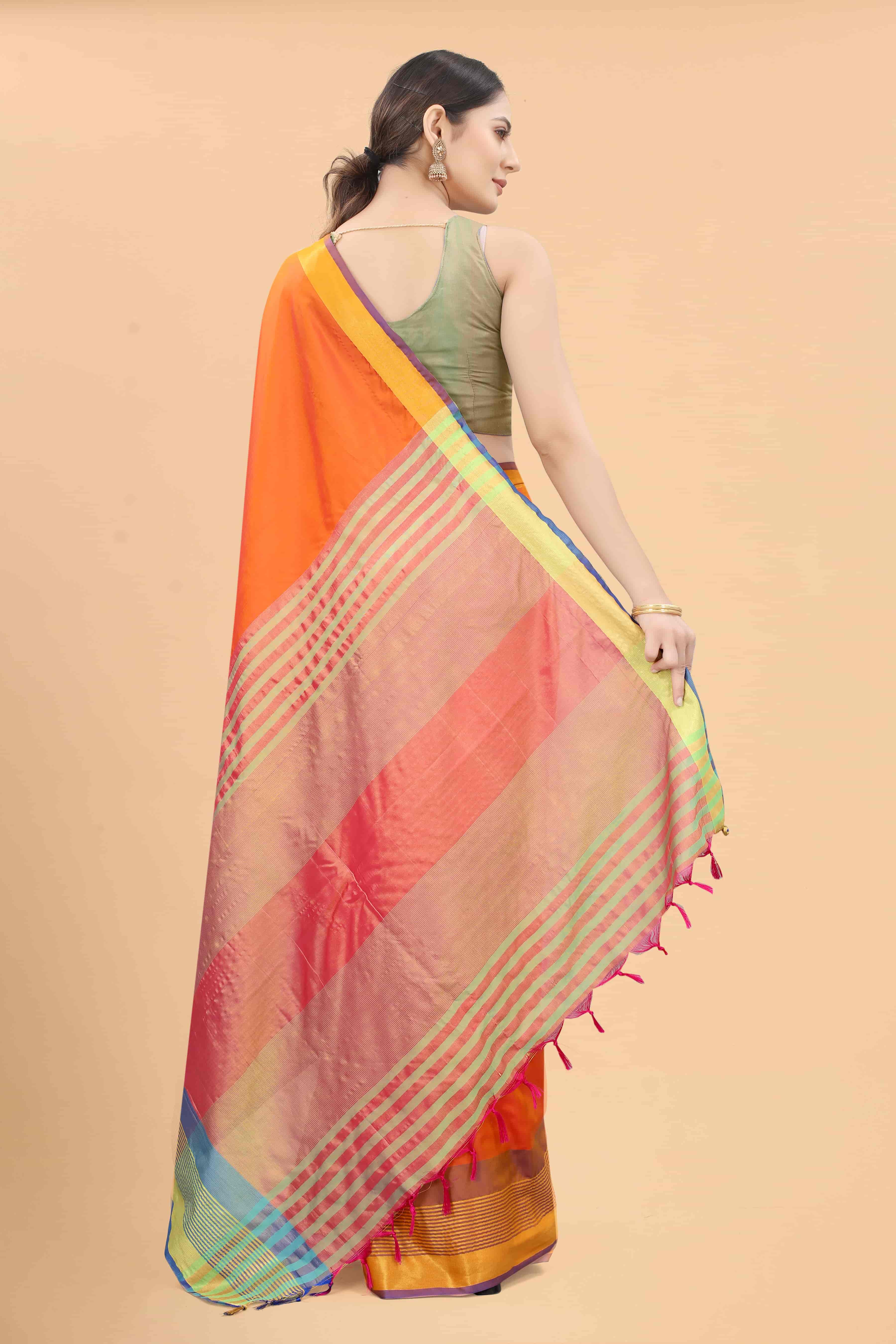 Women's Pattu Art Silk Woven Saree With Unstitched Blouse Piece