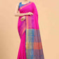 Women's Pattu Art Silk Woven Saree With Unstitched Blouse Piece