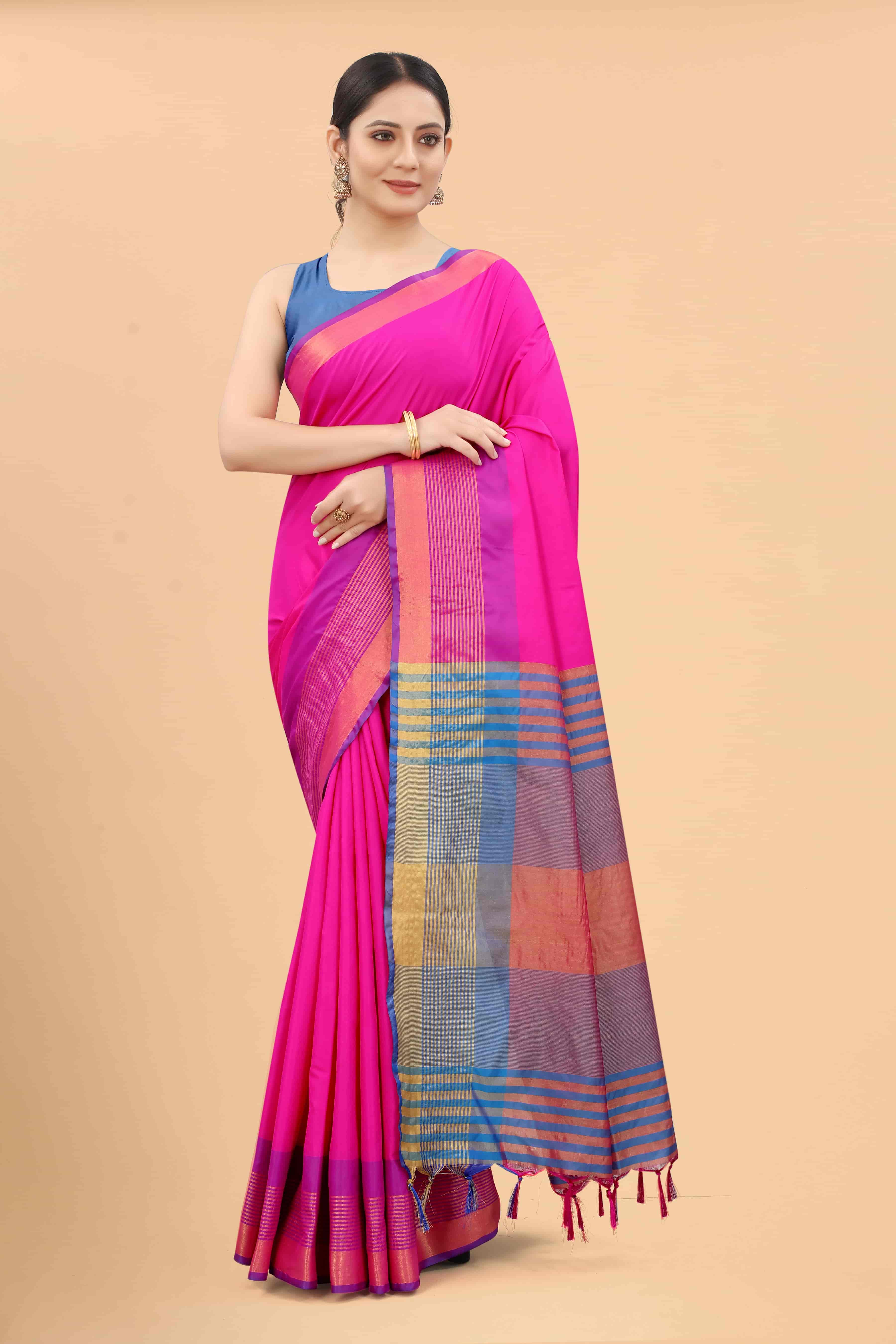 Women's Pattu Art Silk Woven Saree With Unstitched Blouse Piece