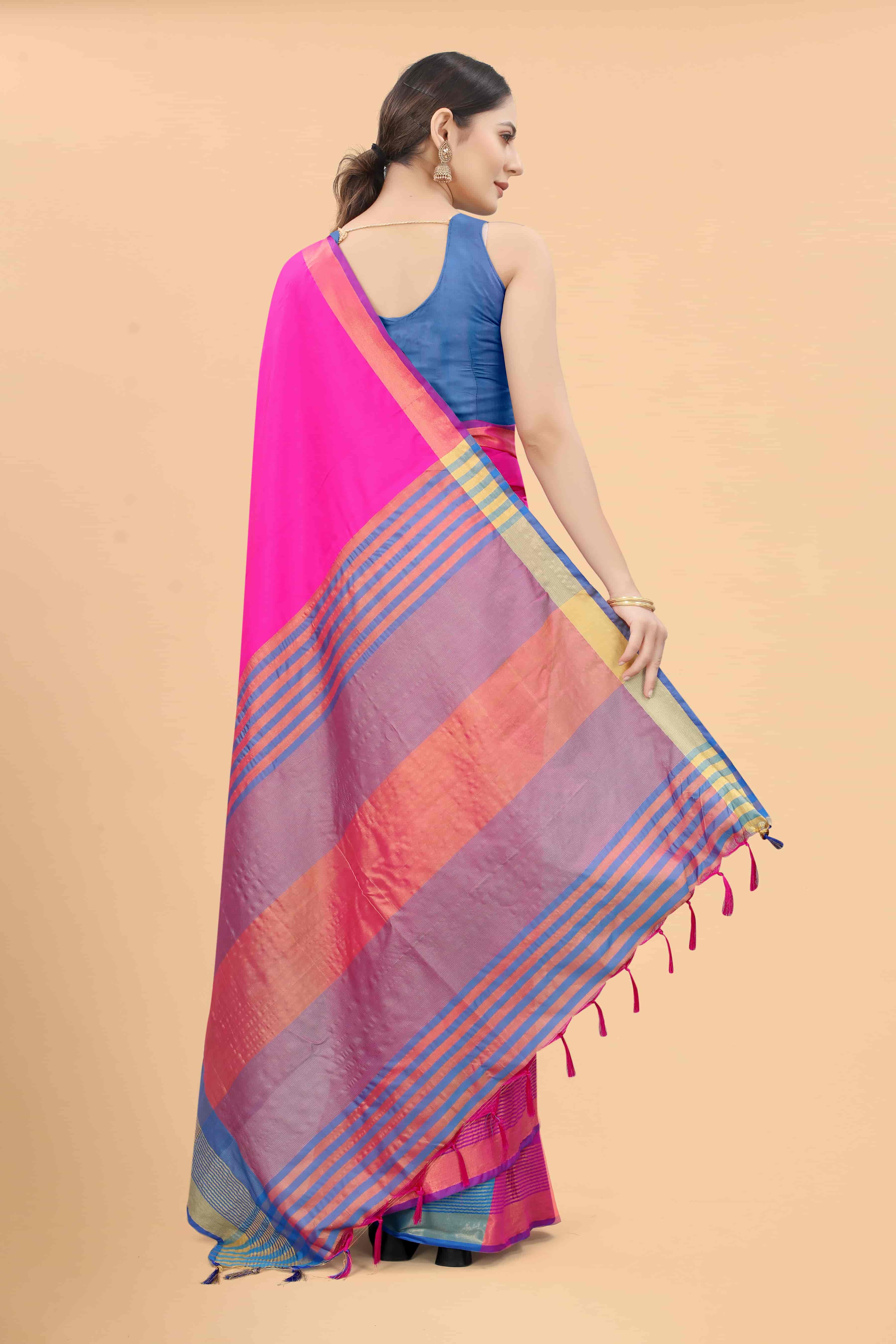 Women's Pattu Art Silk Woven Saree With Unstitched Blouse Piece