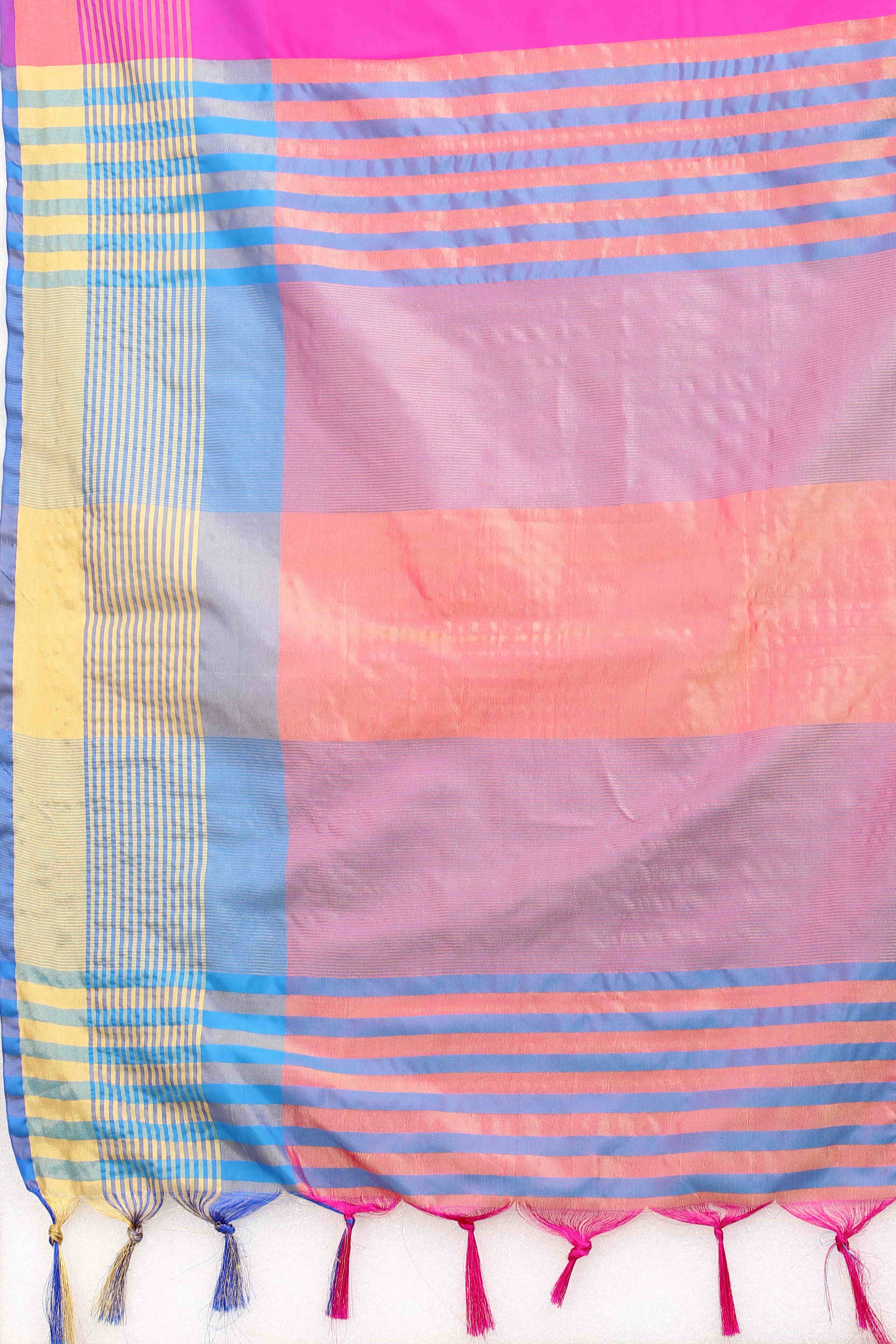 Women's Pattu Art Silk Woven Saree With Unstitched Blouse Piece