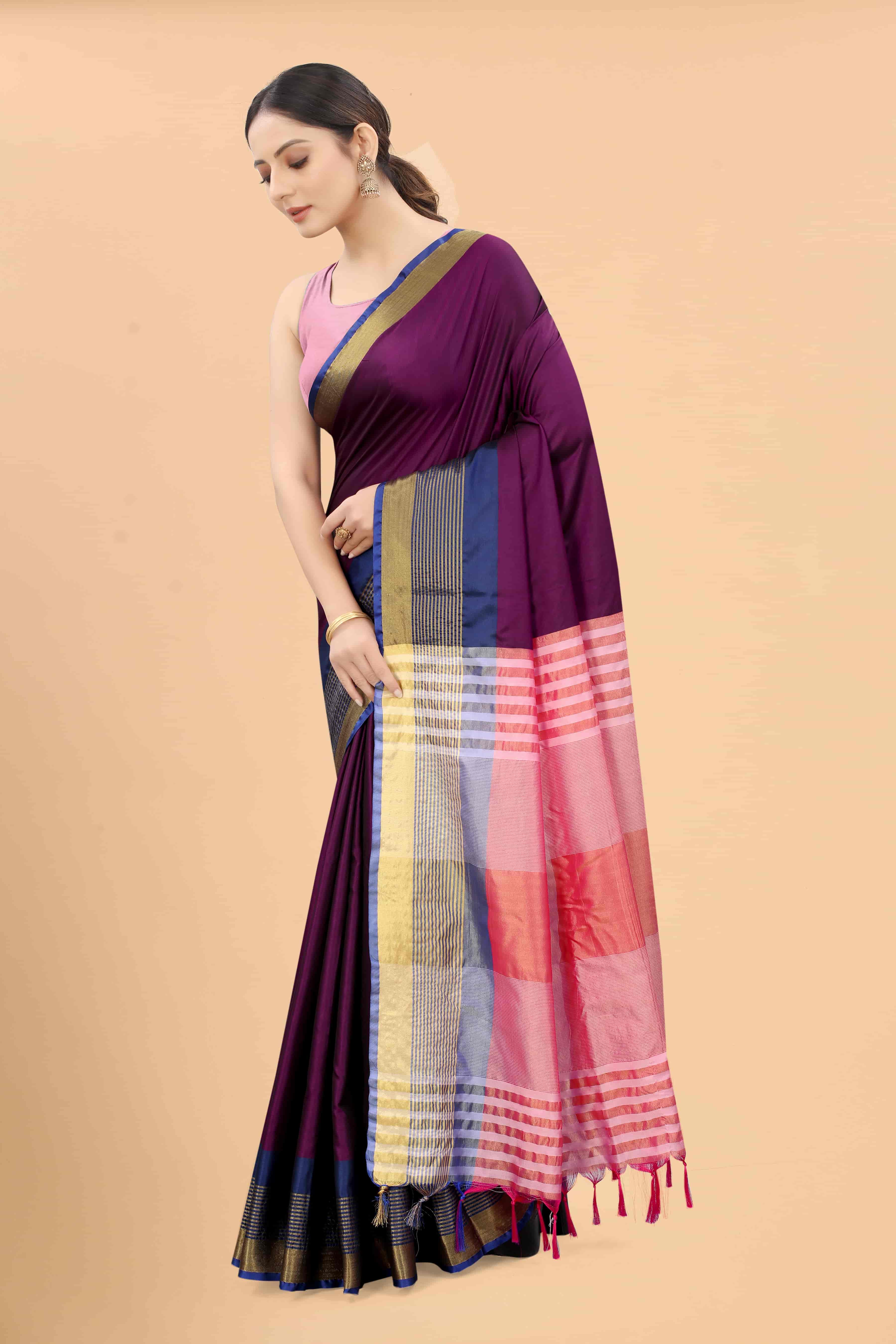Women's Pattu Art Silk Woven Saree With Unstitched Blouse Piece