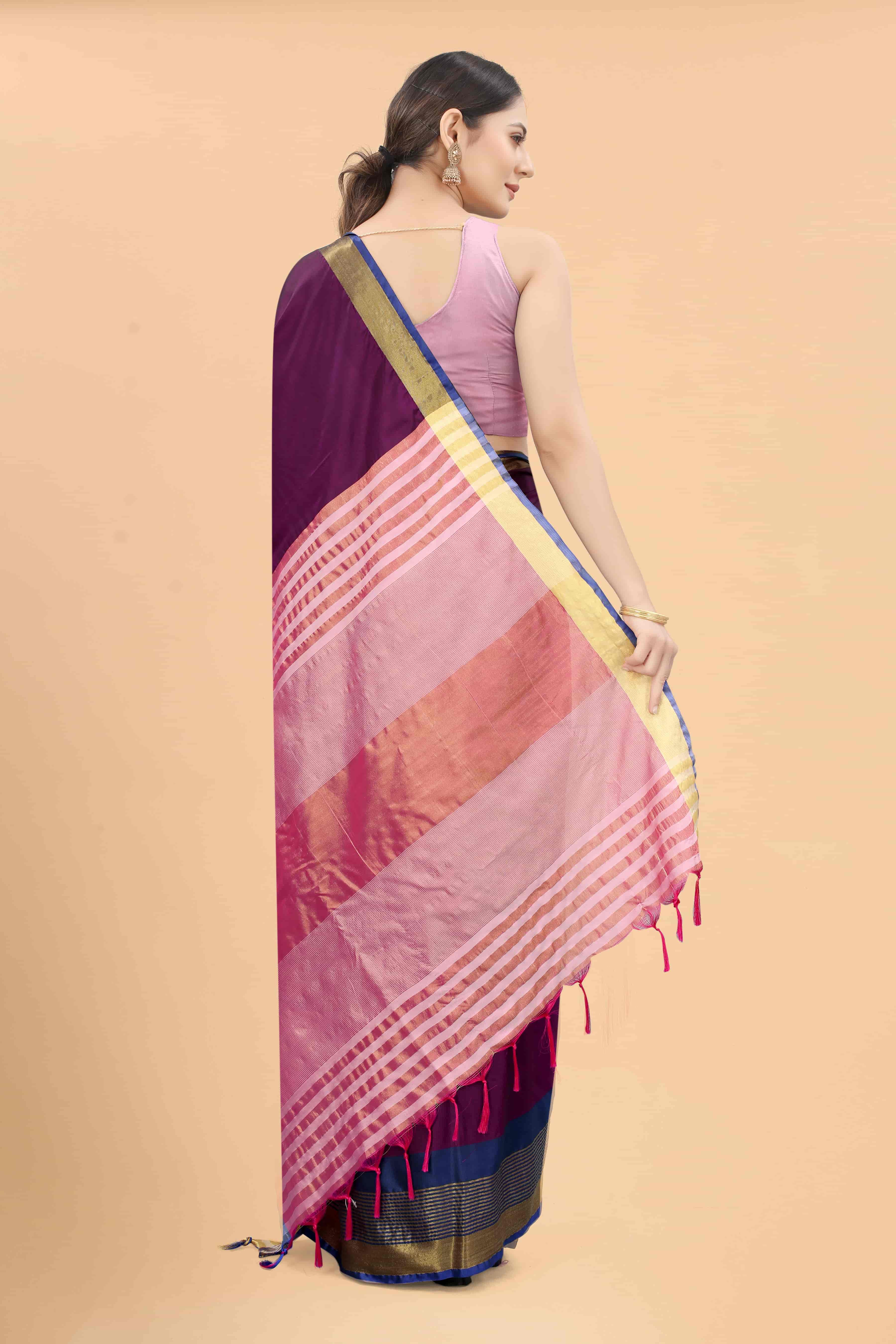Women's Pattu Art Silk Woven Saree With Unstitched Blouse Piece