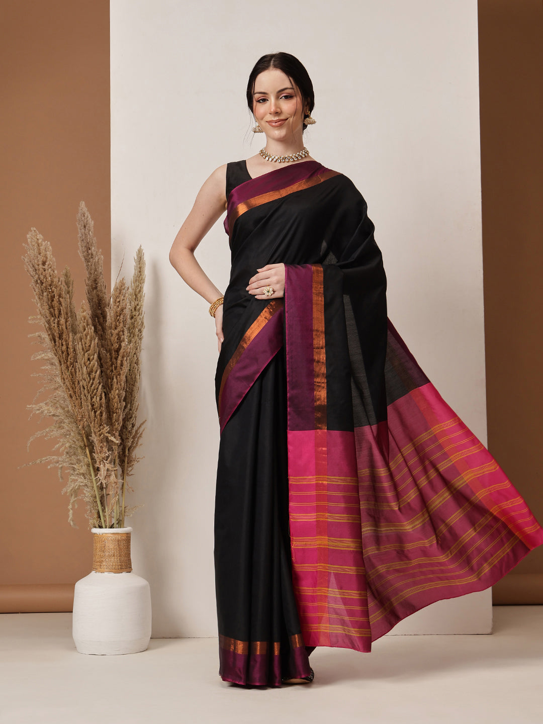 Banarasi Art Silk Uppada Pattu Solid Green Saree