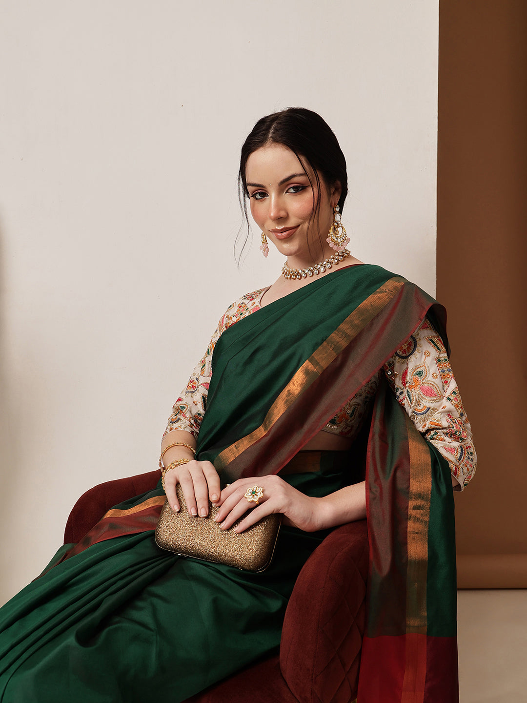 Banarasi Art Silk Uppada Pattu Solid Green Saree