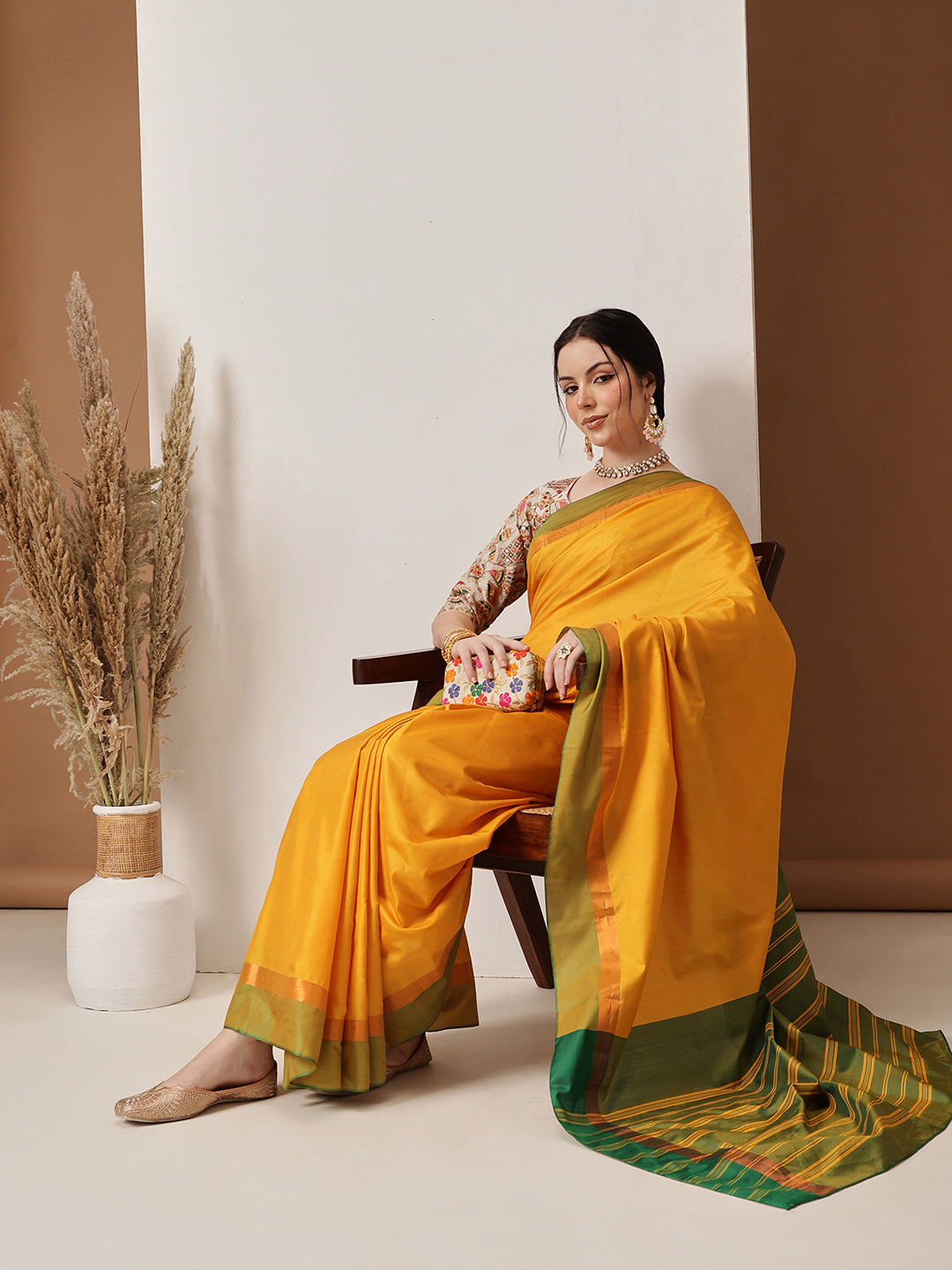 Banarasi Art Silk Uppada Pattu Solid Green Saree