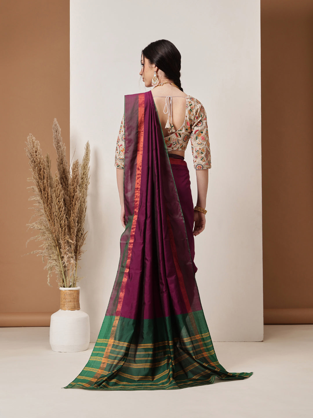 Banarasi Art Silk Uppada Pattu Solid Green Saree