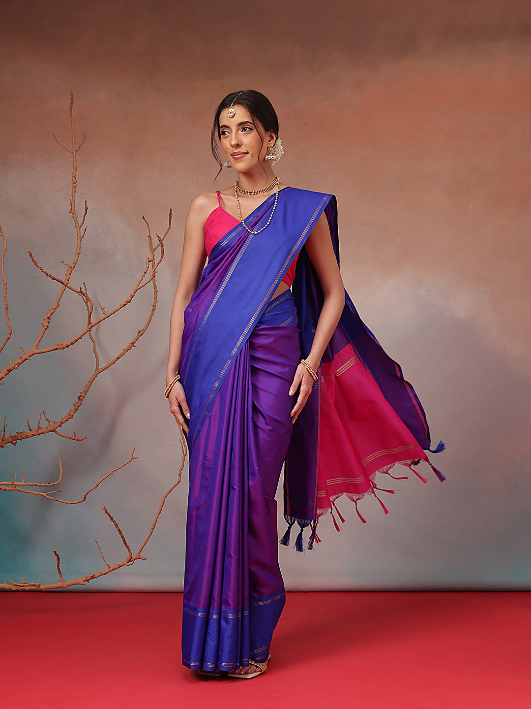 Daily Wear Banarasi Art Silk Uppada Pattu Solid Arani Saree