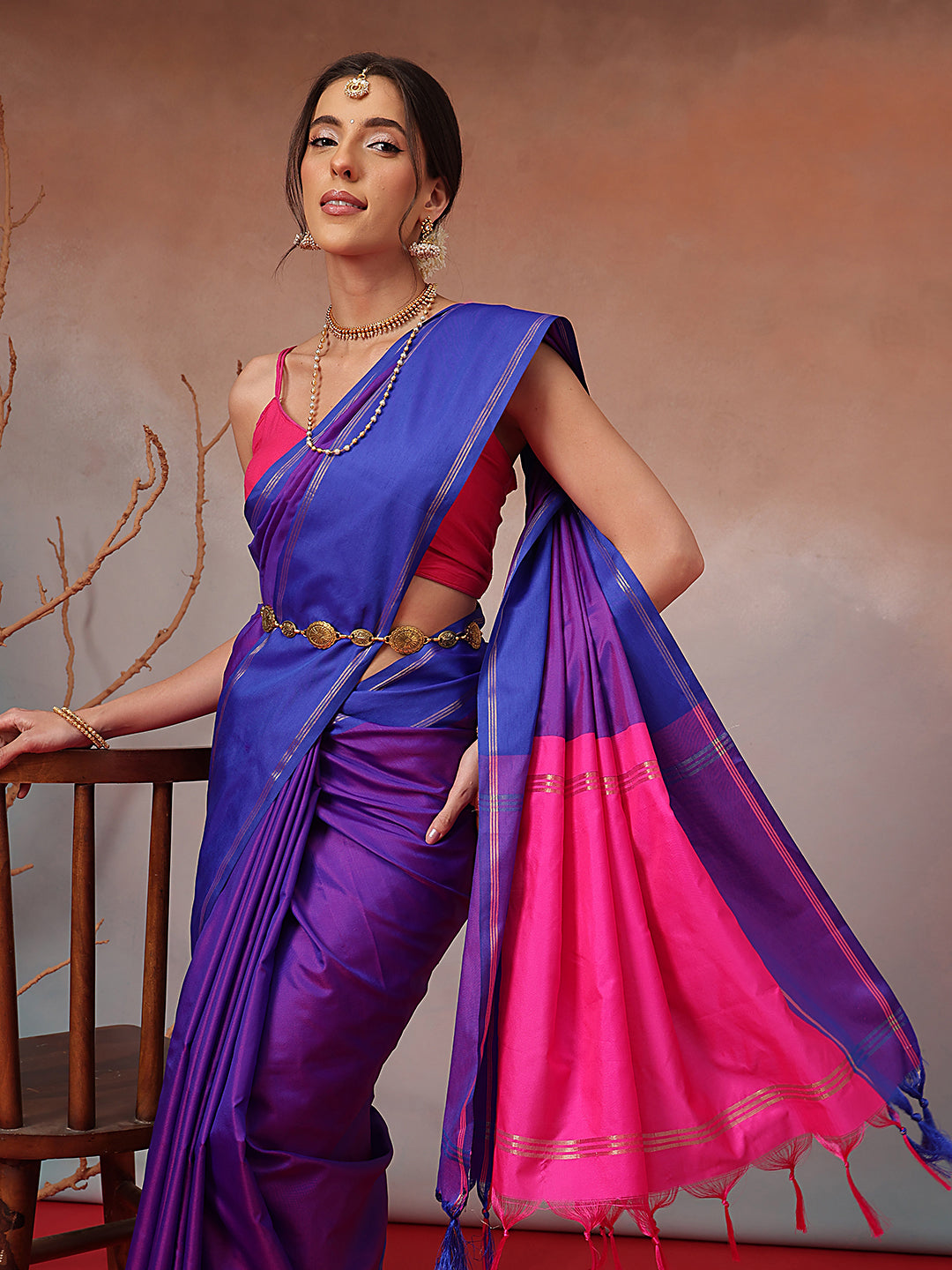 Daily Wear Banarasi Art Silk Uppada Pattu Solid Arani Saree