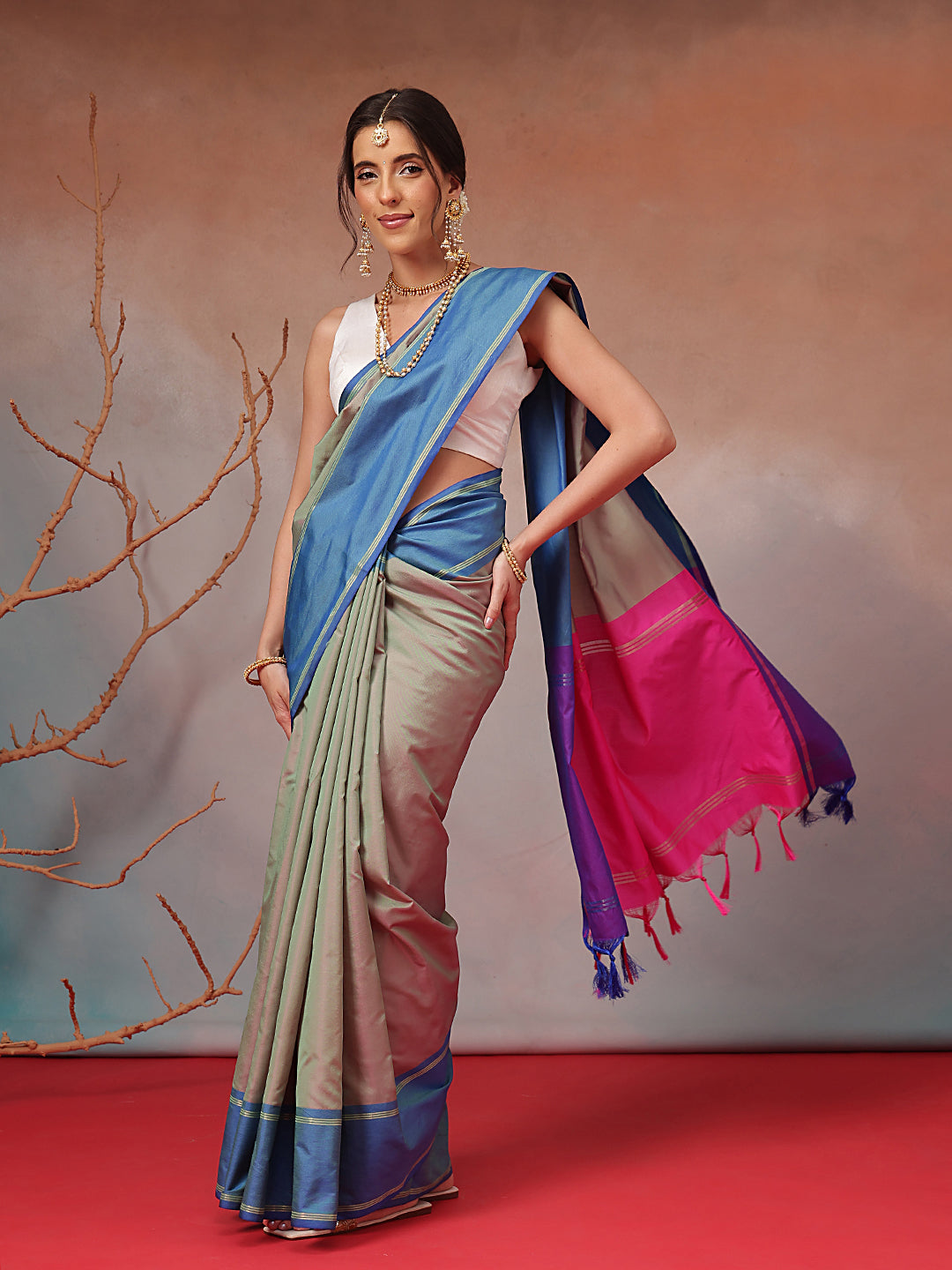 Daily Wear Banarasi Art Silk Uppada Pattu Solid Arani Saree