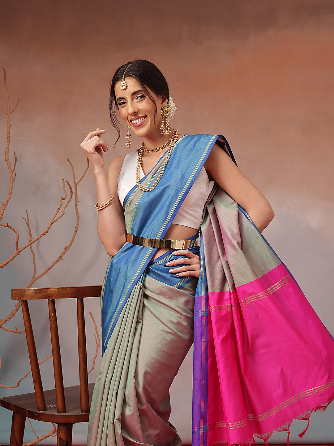 Daily Wear Banarasi Art Silk Uppada Pattu Solid Arani Saree