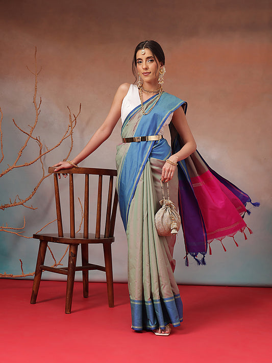 Daily Wear Banarasi Art Silk Uppada Pattu Solid Arani Saree