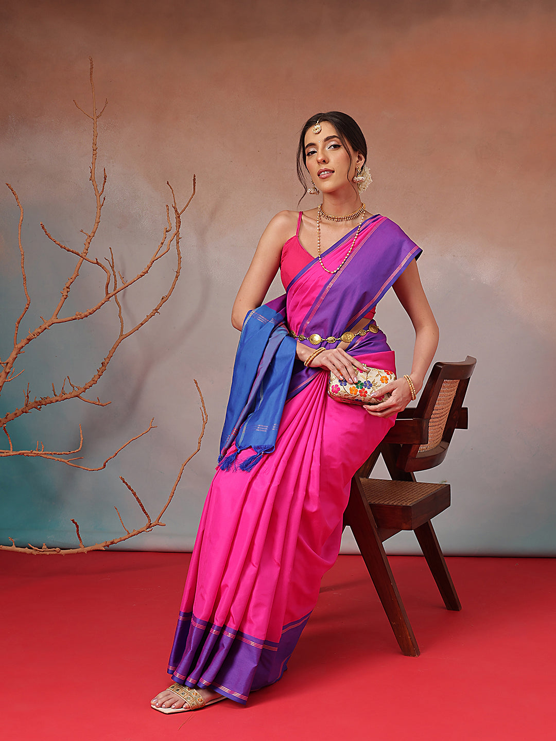 Daily Wear Banarasi Art Silk Uppada Pattu Solid Arani Saree