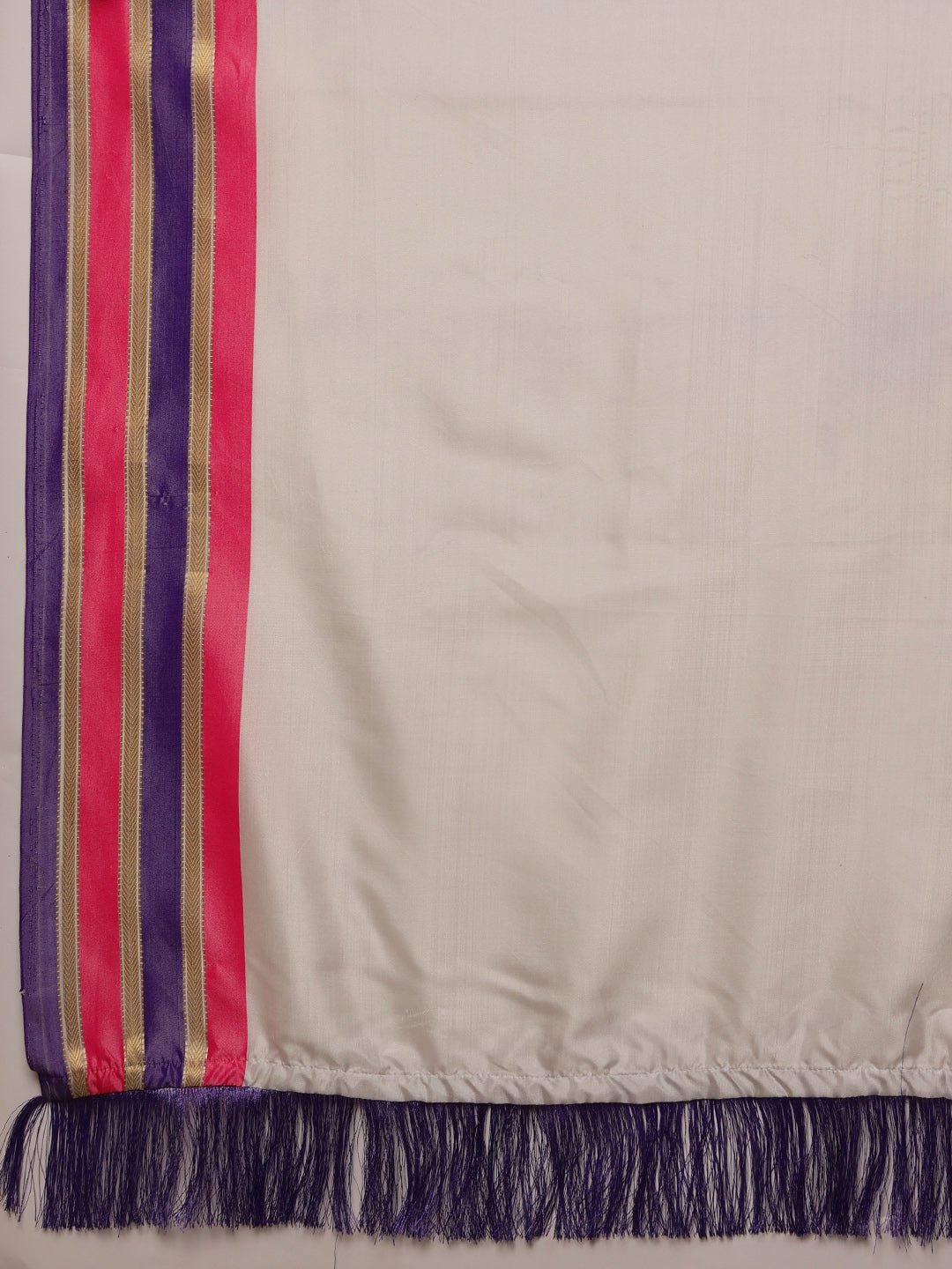 Work Wear Solid White Kasau Saree With Multicolor Zari Woven Border