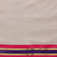 Work Wear Solid White Kasau Saree With Multicolor Zari Woven Border