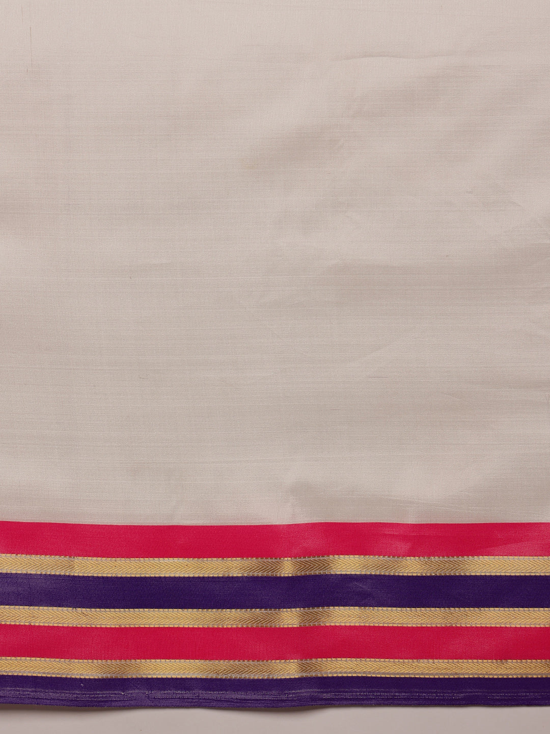 Work Wear Solid White Kasau Saree With Multicolor Zari Woven Border