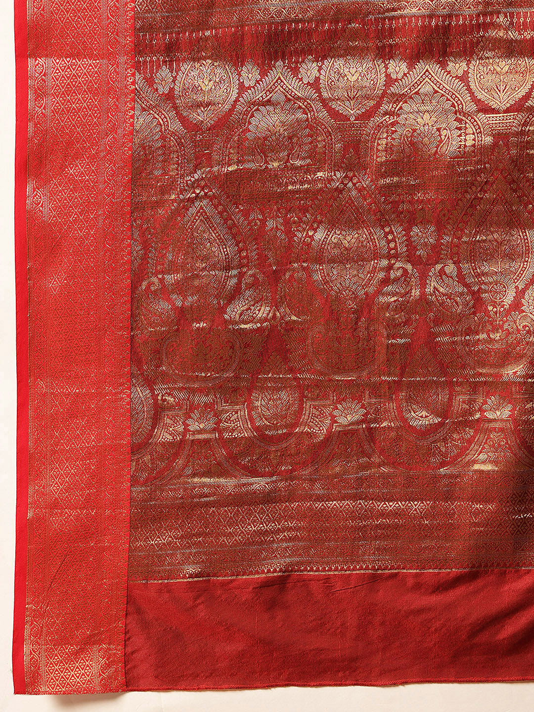 Banarasi Soft Silk Jal Design Saree with Contrast Border and Pallu