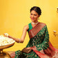 Banarasi Soft Silk Jal Design Saree with Contrast Border and Pallu