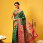 Banarasi Soft Silk Jal Design Saree with Contrast Border and Pallu