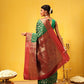 Banarasi Soft Silk Jal Design Saree with Contrast Border and Pallu