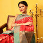 Banarasi Soft Silk Jal Design Saree with Contrast Border and Pallu