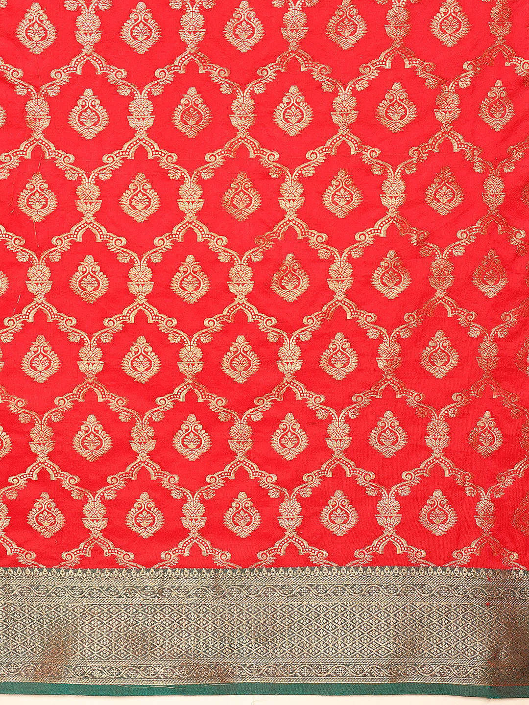 Banarasi Soft Silk Jal Design Saree with Contrast Border and Pallu