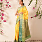 Banarasi Soft Silk Jal Design Saree with Contrast Border and Pallu