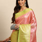 Women's Tissue Silk Silver Zari Saree