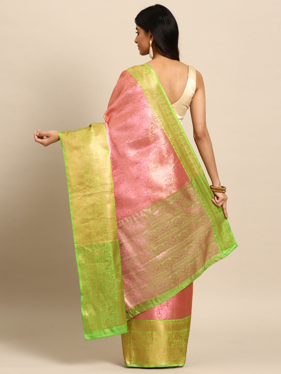 Women's Tissue Silk Silver Zari Saree