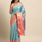 Women's Tissue Silk Silver Zari Saree