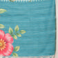 Digital Printed Sky Blue Floral Checks Chanderi Saree