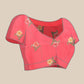 Digital Printed Rose Pink Floral Checks Chanderi Saree
