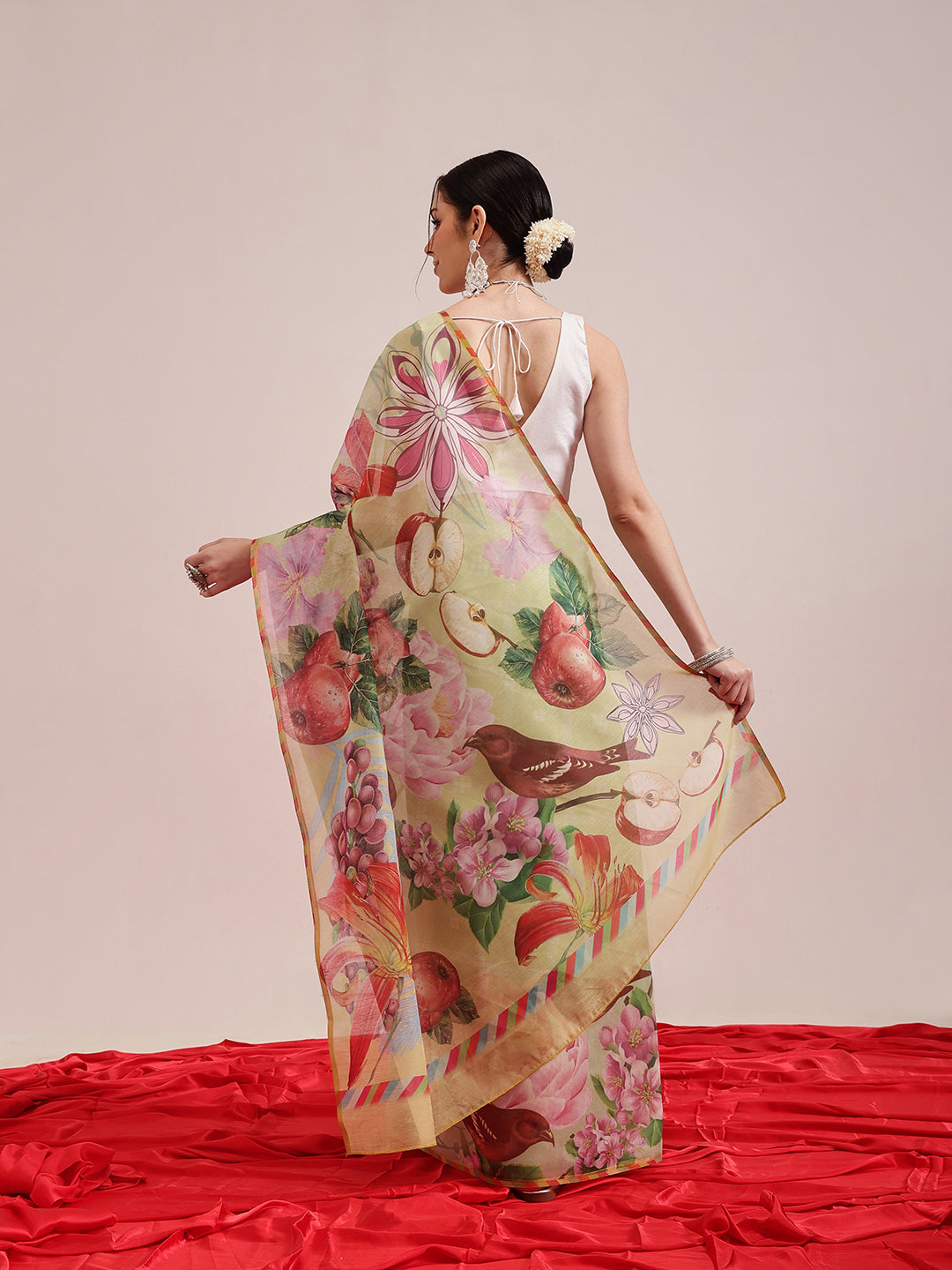 Animal Digital Print Chanderi Saree