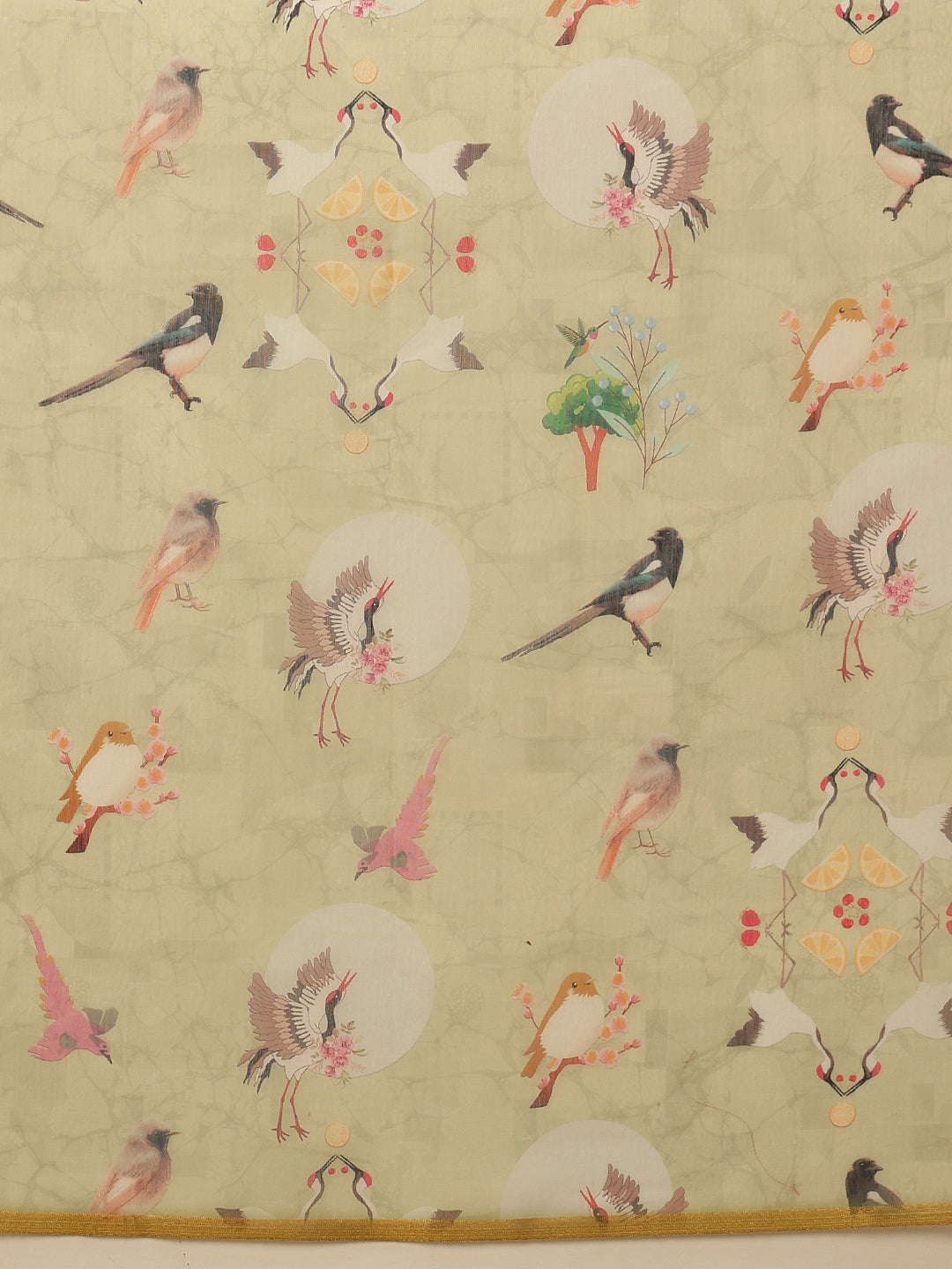 Animal Digital Print Chanderi Saree