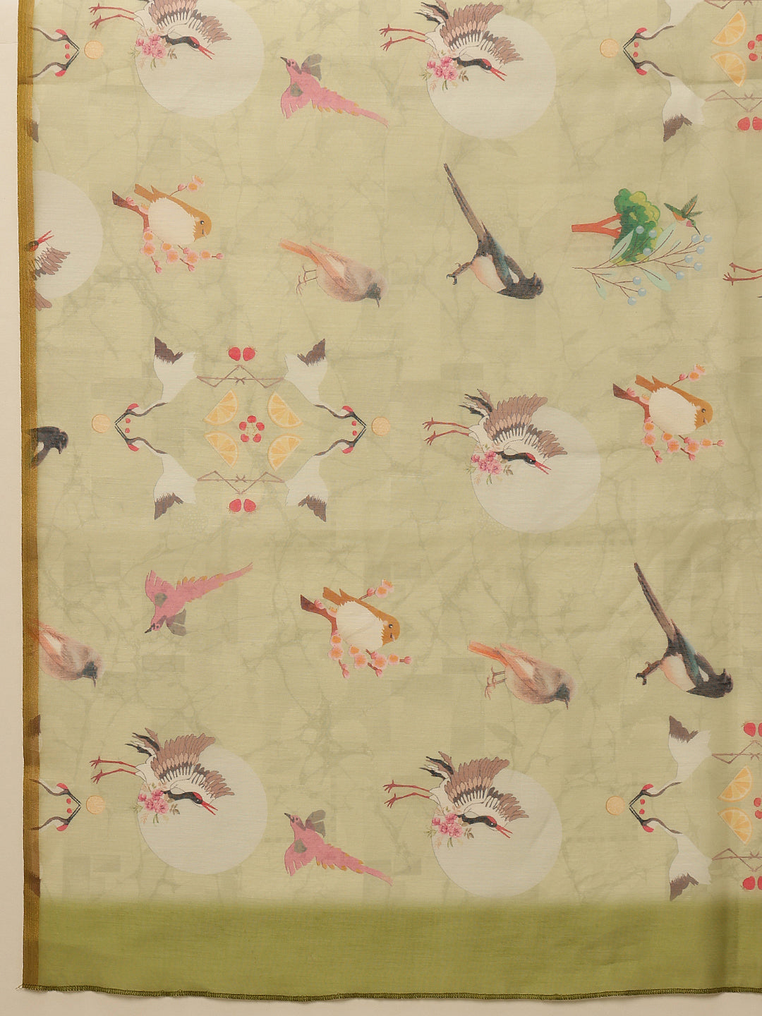 Animal Digital Print Chanderi Saree