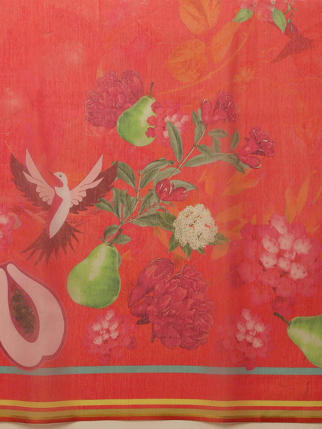 Animal Digital Print Chanderi Saree