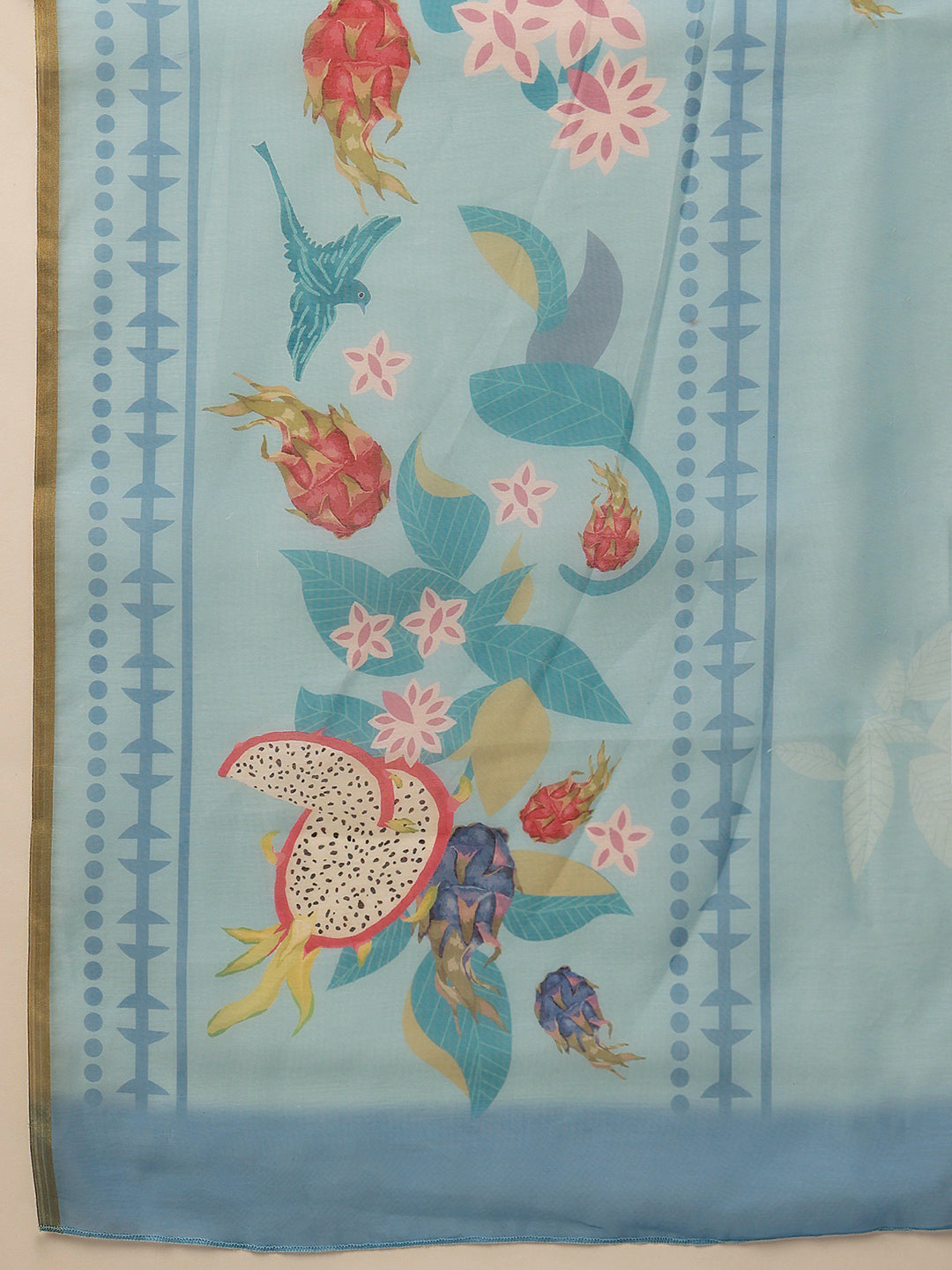 Animal Digital Print Chanderi Saree