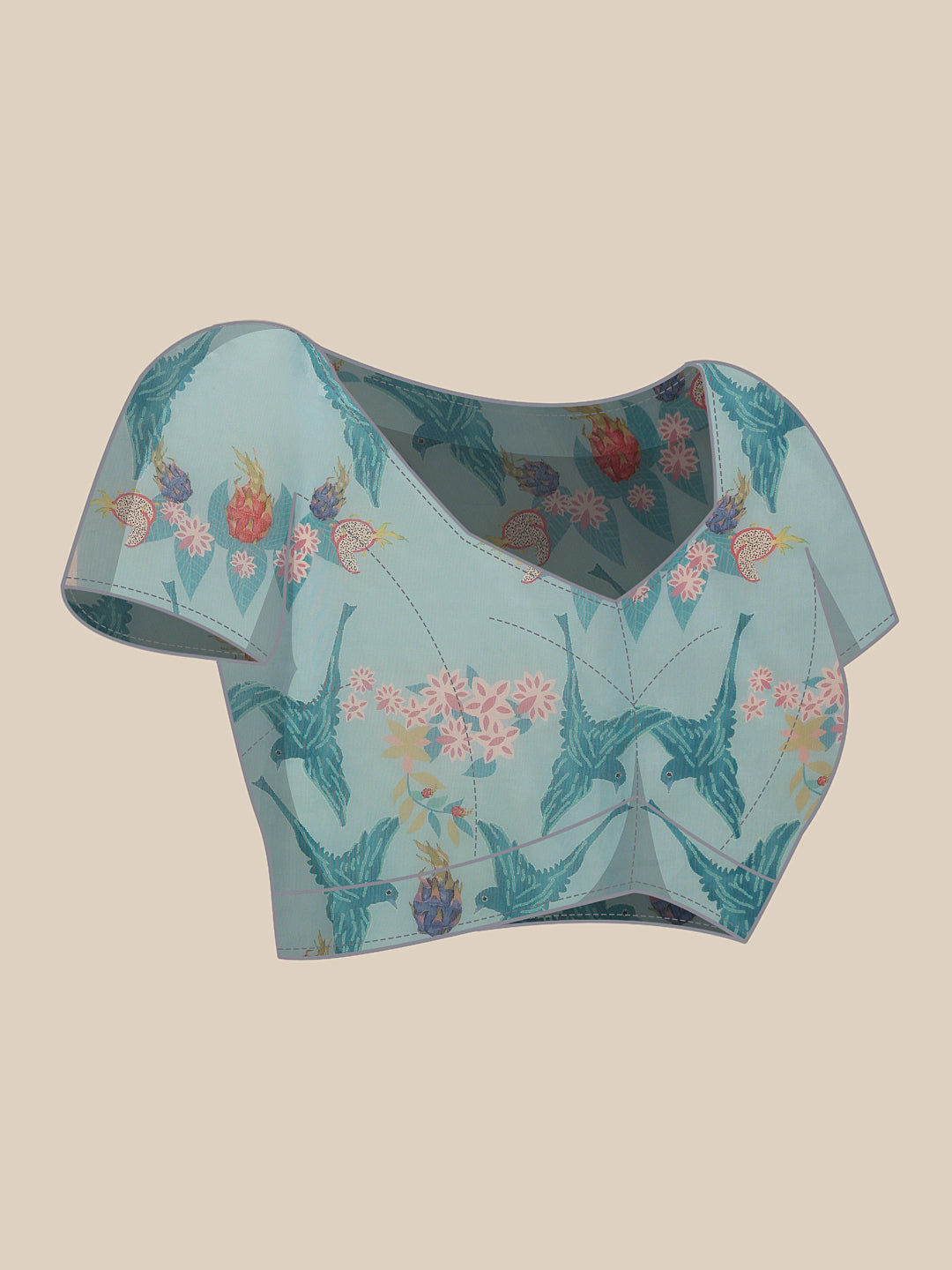 Animal Digital Print Chanderi Saree