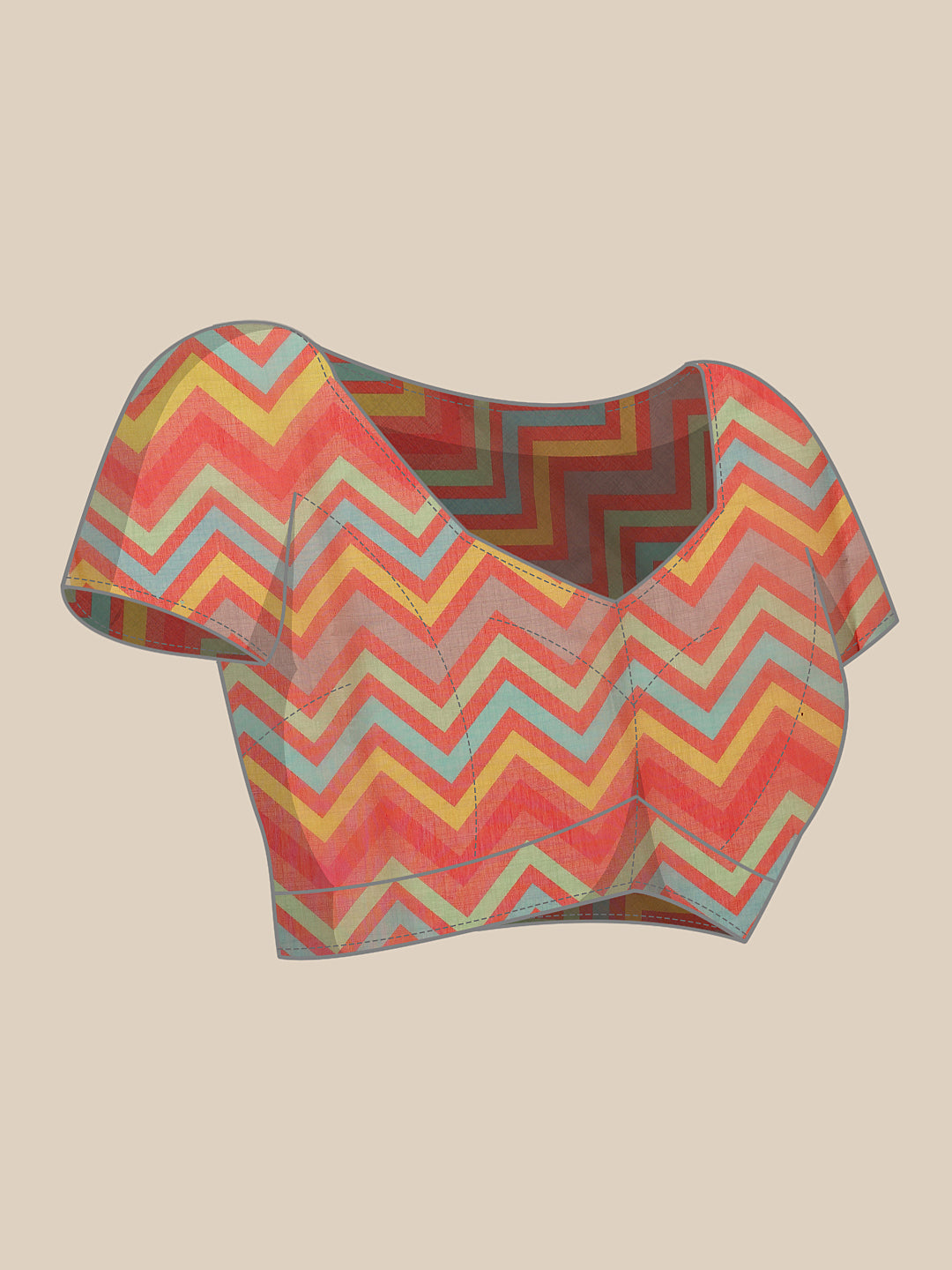 Fruits Printed Chanderi Cotton Saree