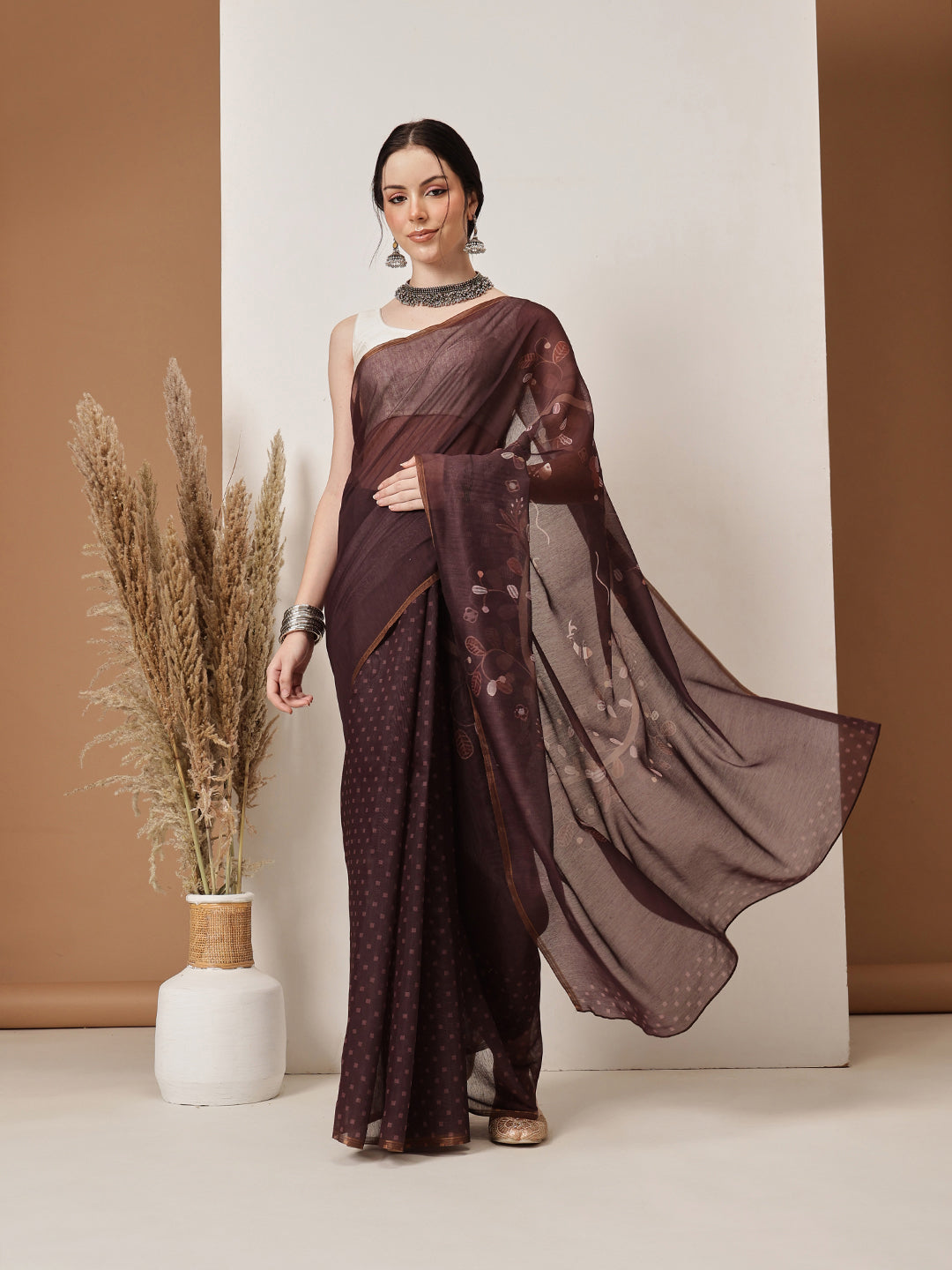 Chanderi Cotton Digital Printed Saree